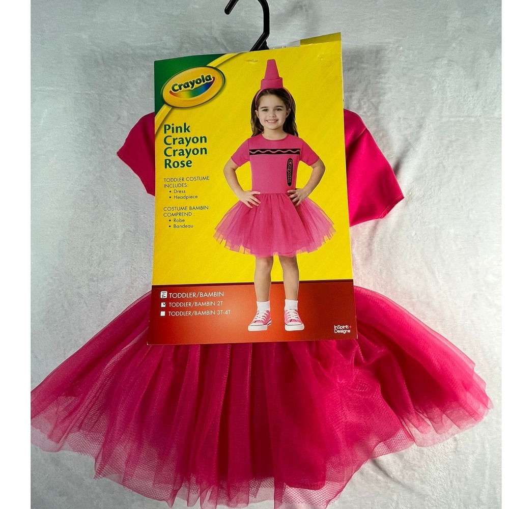 Crayola Pink Crayon Rose Toddler Costume Dress Headpiece 2T InSpirit Designs